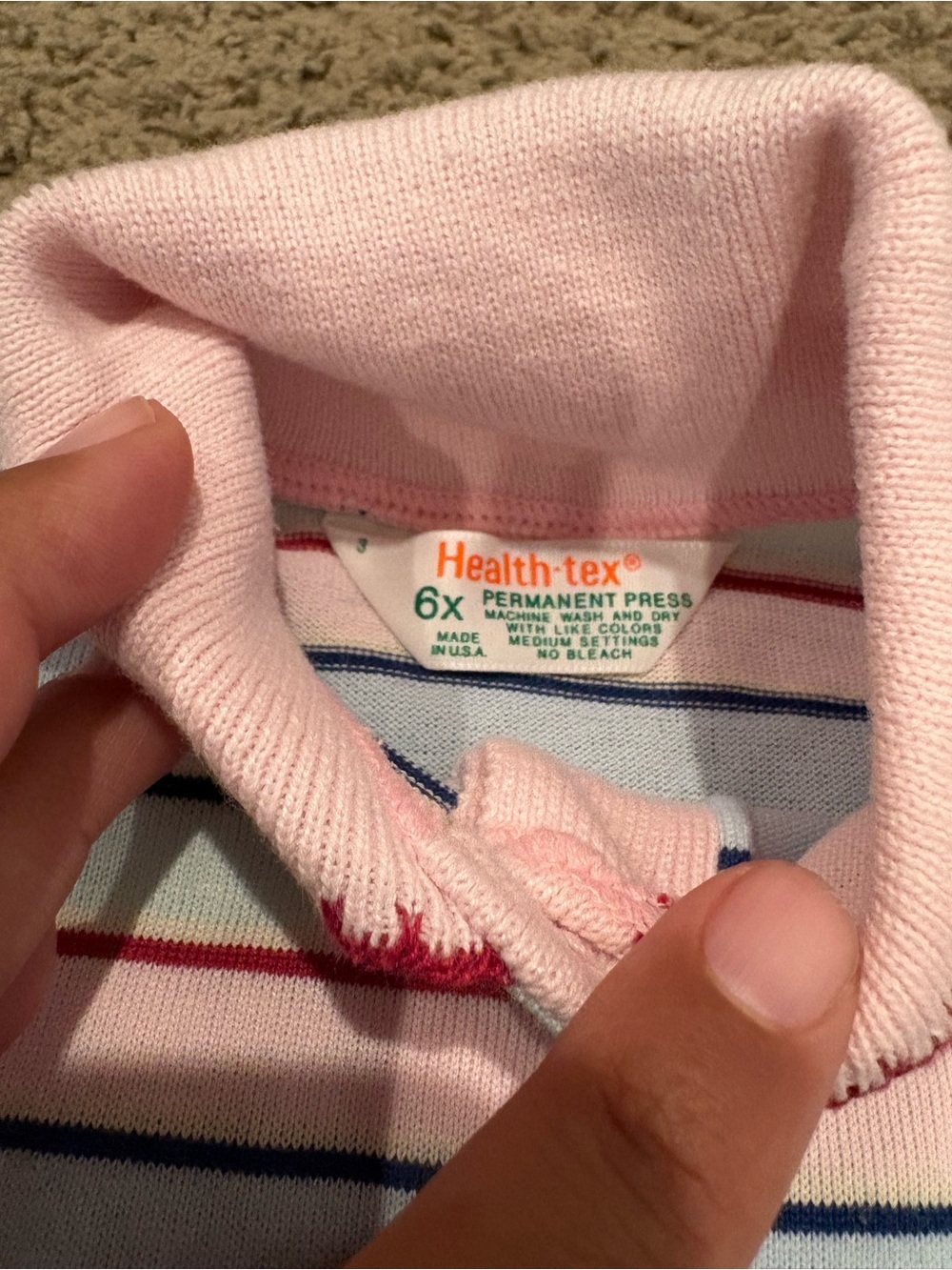 Vintage 1980s Health-Tex Girls Striped Long Sleeve Toddler Tops Size 6X USA - Picture 12 of 16